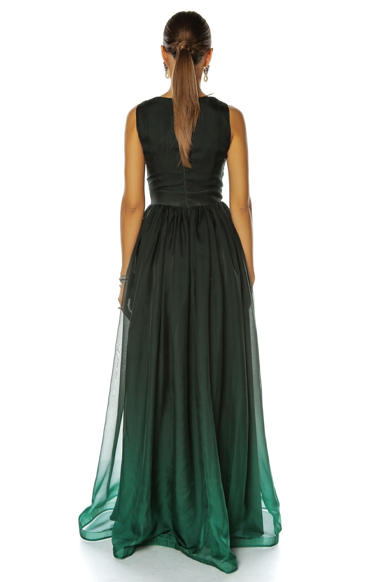Rochie de searǎ în degrade verde