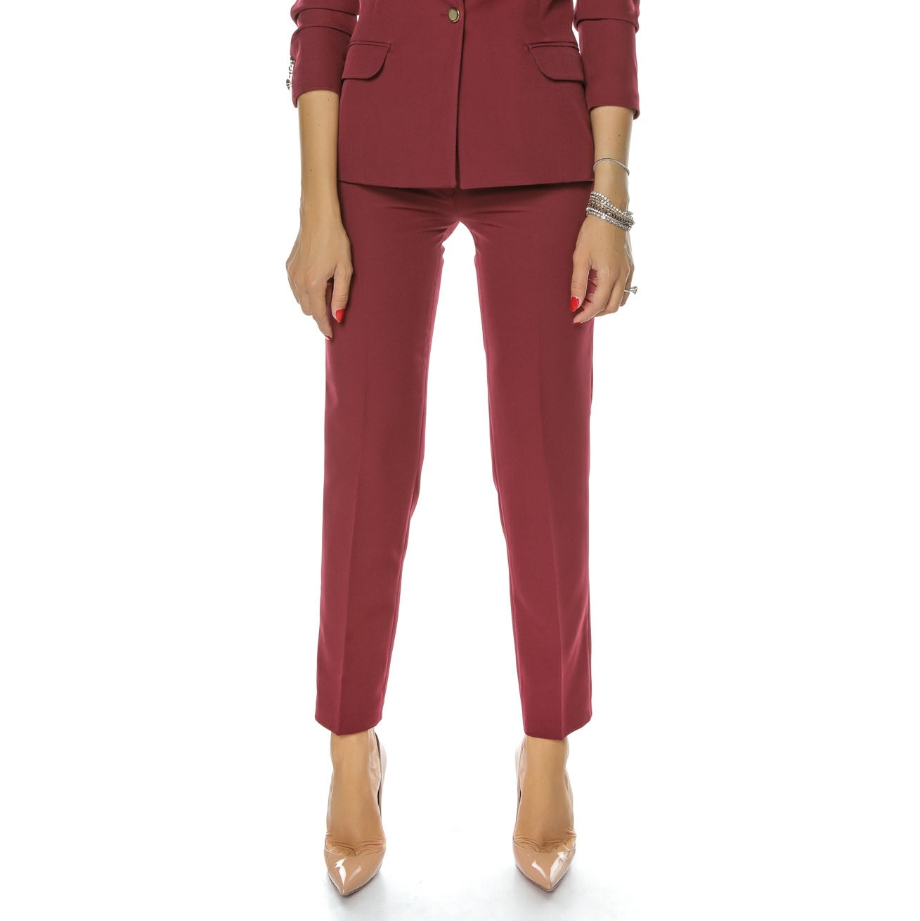 Pantaloni clasici burgundy