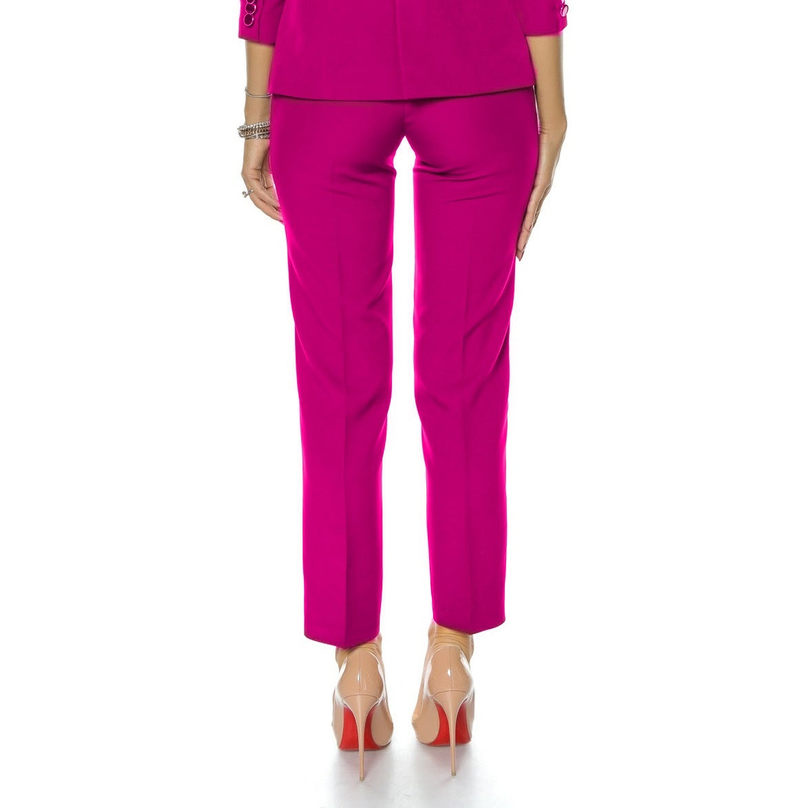 Pantaloni damă clasici fuchsia