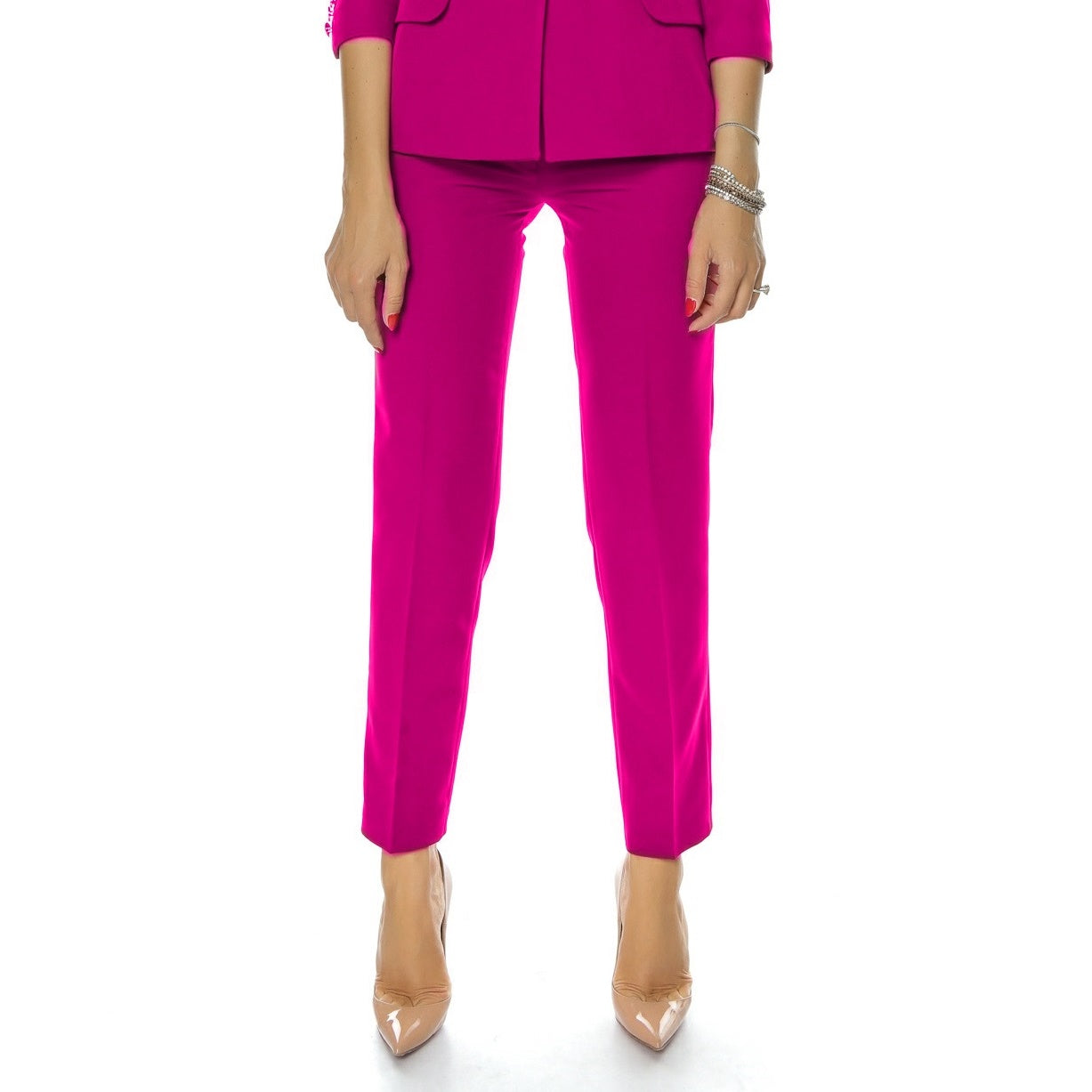 Pantaloni damă clasici fuchsia