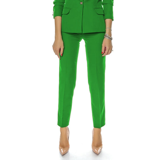 Pantaloni damă clasici verde